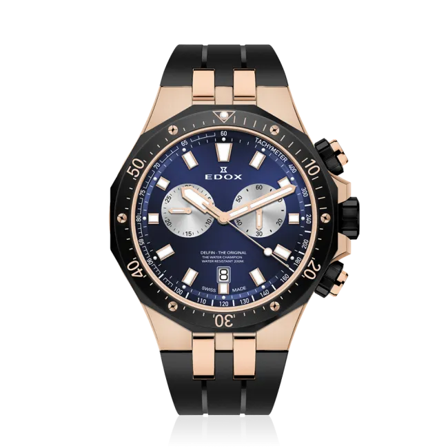 Edox Delfin Chronograph herreklokke vanntett