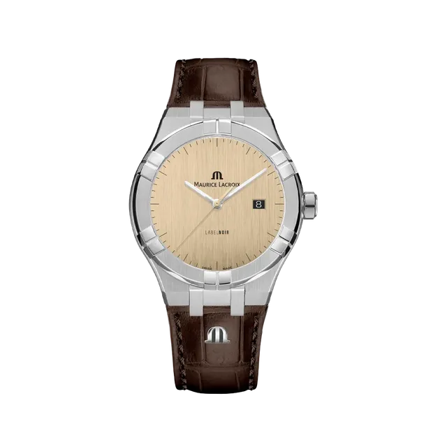 Label Noir Aikon Automatic 42MM klokke brun skinnrem sateng