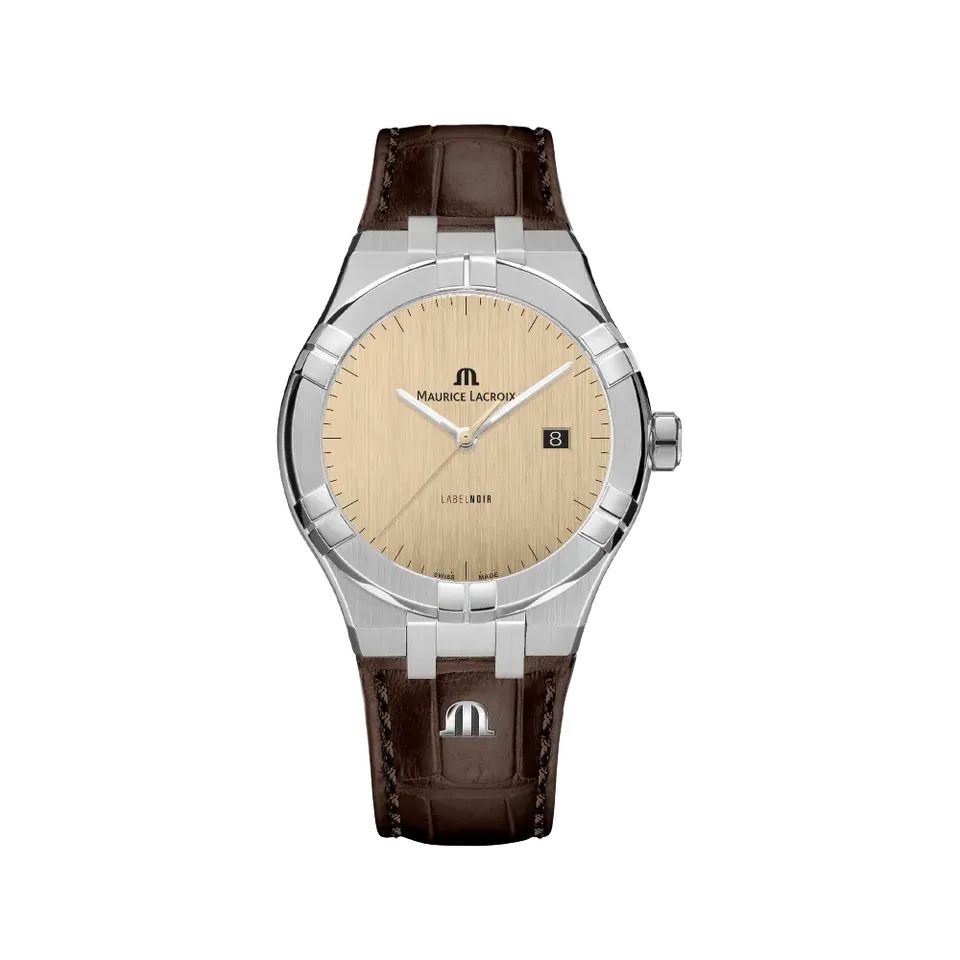 Label Noir Aikon Automatic 42MM klokke brun skinnrem sateng