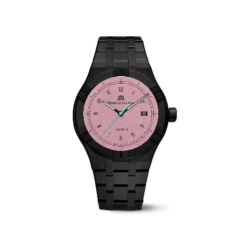 Label Noir Aikon Automatic 42MM klokke rosa keramikk