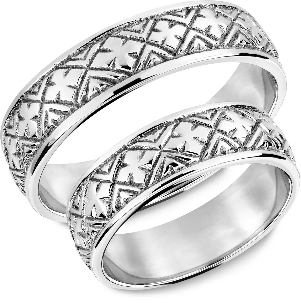 Snorre middelalder ring 5,7 mm hvitt gull ornament