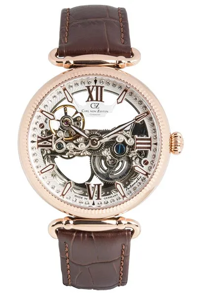 Carl von Zeyten Häusern CVZ0083RWHS armbåndsur brun rosegull