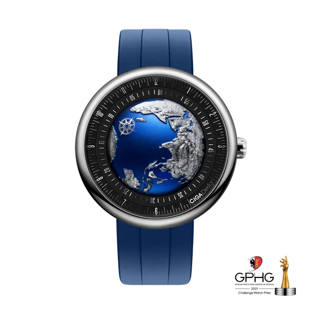 CIGA Design Blue Planet automatisk klokke 46mm stål blå