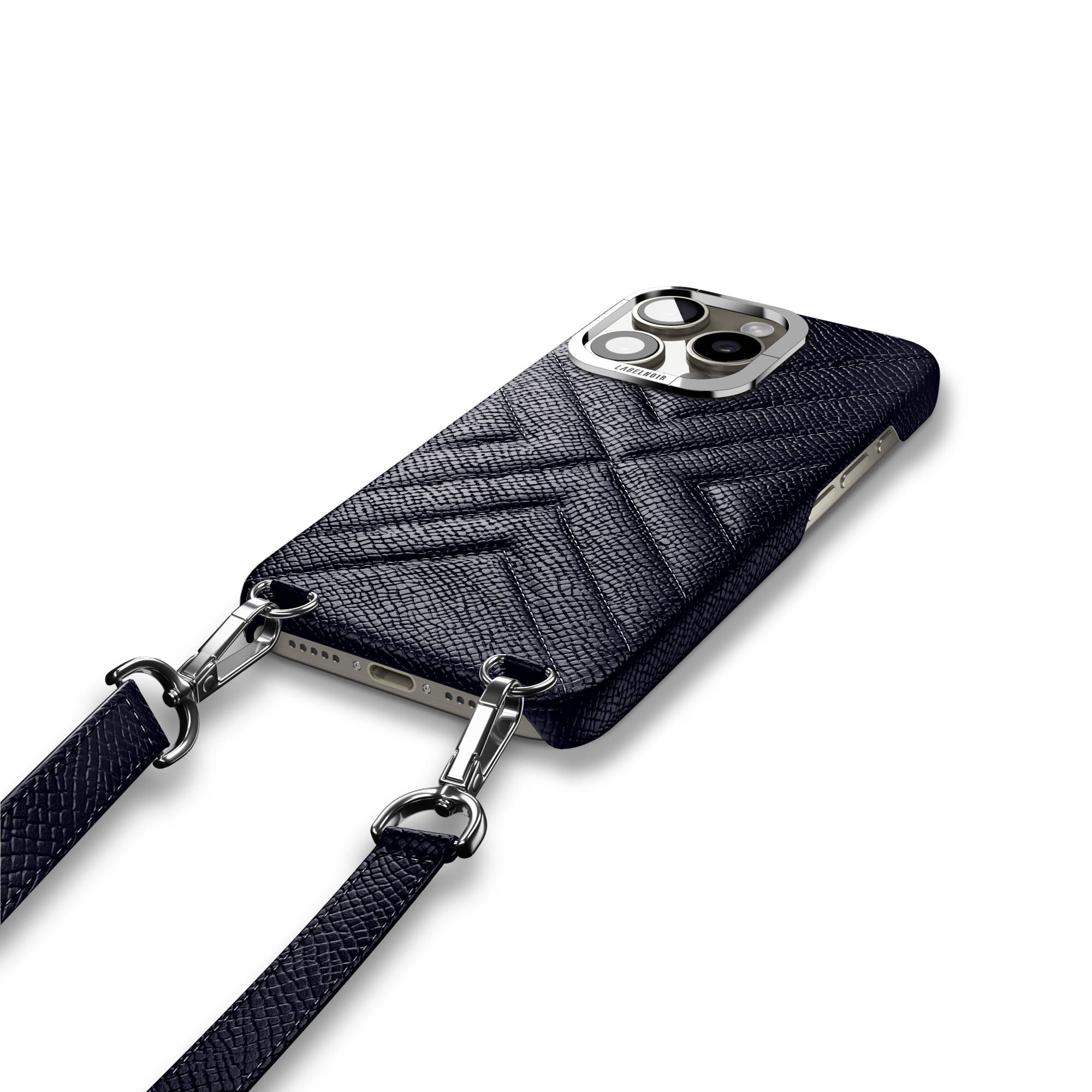 Label Noir iPhone 16 Pro Max crossbody-deksel skinn svart