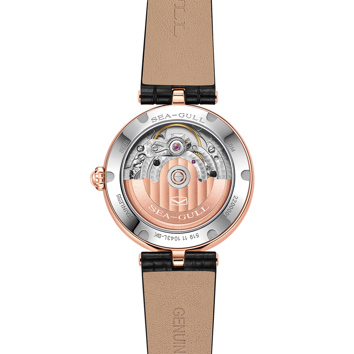Sea-gull Infinity Zircon dameklokke 33mm blå lær