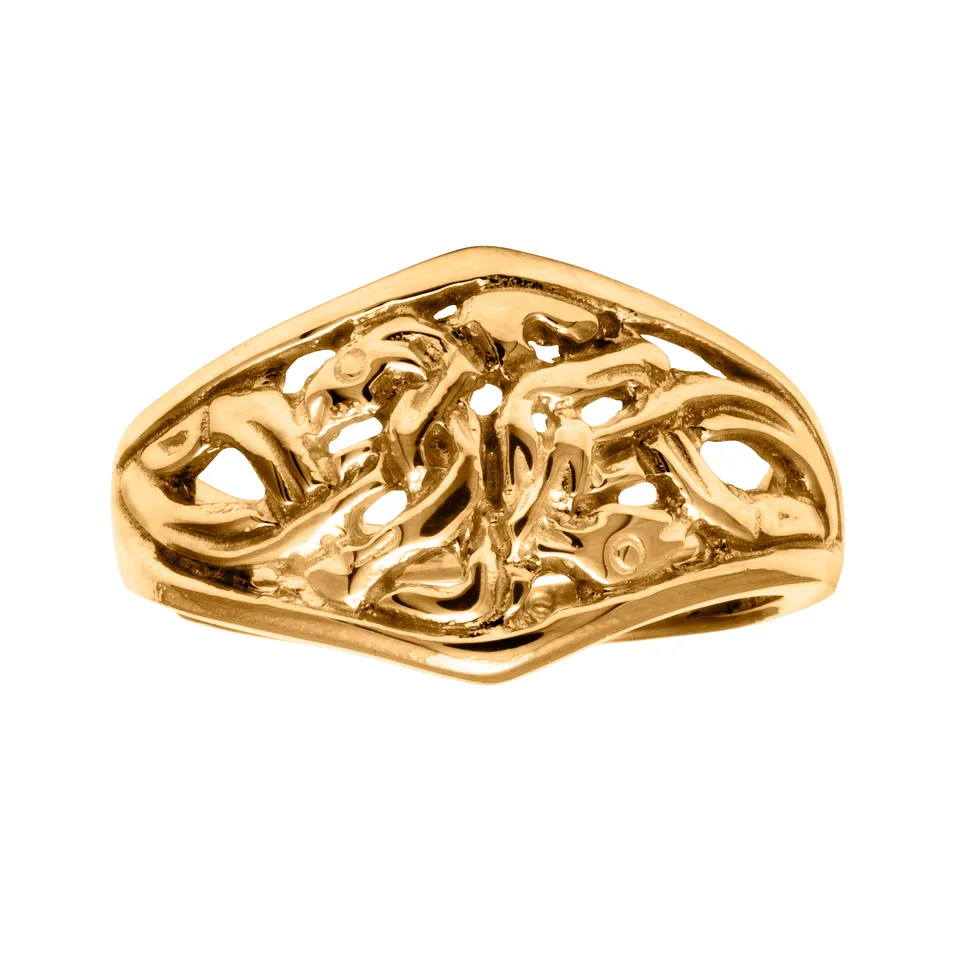 Snorre fibula ring 15 mm gult gull bred