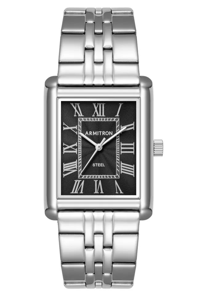 Armitron Grant herreklokke 32mm sølv/blå rektangulær