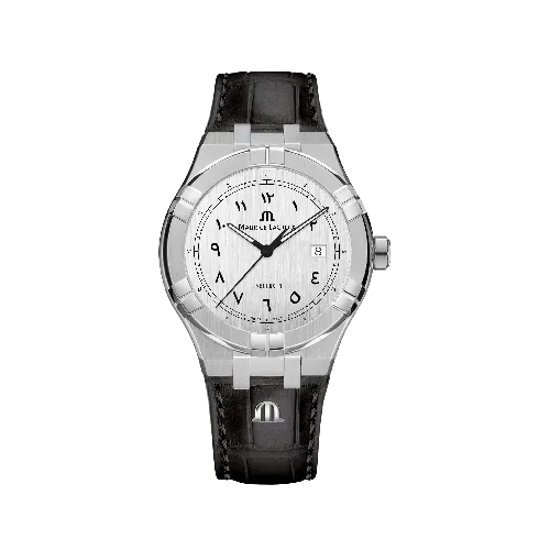 Label Noir Aikon Automatic 42MM klokke stål hvit lærrem